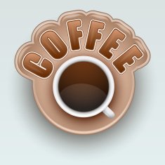 Label of Coffee Symbol for menu Vector Illustration