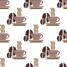 Seamless pattern of steaming coffee