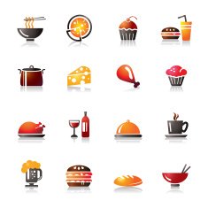 Food and Drinks Colorful Icons