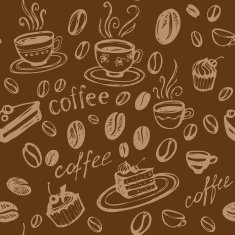 Coffee Background Vector Seamless Pattern