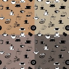 seamless vector pattern with coffee beans and cups N2