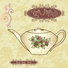 Tea party invitation card template vector