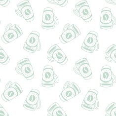 Hand drawn seamless background with coffee mugs N2