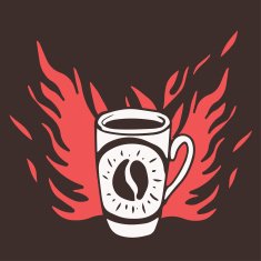 Hand drawn background with coffee mug