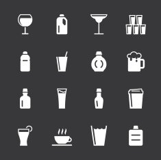 Beverage Icons Set 2 - White Series