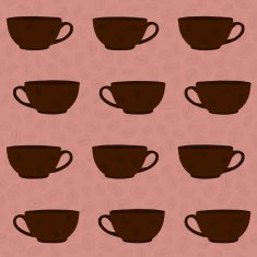 Hand-drawn Coffee Cups Illustration Seamless vector pattern