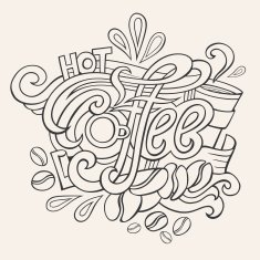 coffee hand lettering sketch