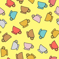 seamless pattern of cups