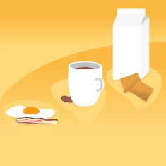Different kind of breakfast