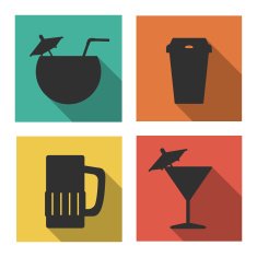 Flat icons for drinks