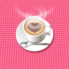 Valentine's Day background Foam heart on the hot chocolate