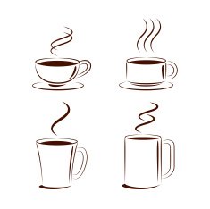 vector coffee Steam brush lines