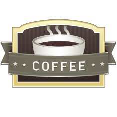 Coffee label or icon
