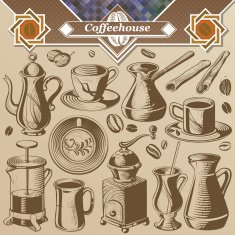 Set of Coffee Vintage Drawings