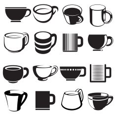 cup icons and signs set