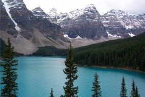 moraine lake - a glacial lake in Banff National Park