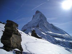 snowy landscape in the swiss Alps