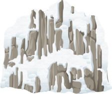 Drawing of snowy mountain terrain