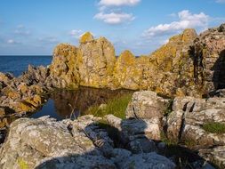 rocky coast of the baltic sea on a sunny day