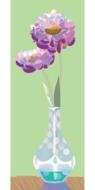 graphic image of a vase with two purple flowers