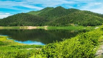 mountain landscape with lake in North Thailand