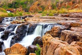 beautiful mountain rocky waterfall