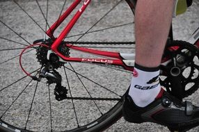 foot on racing bike pedal