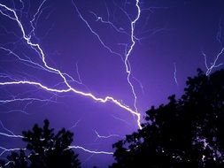 lightning on the violet sky