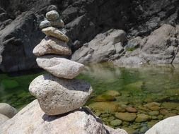 stone figure as a symbol of meditation