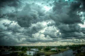 storm clouds over city