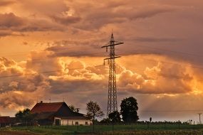 evening landscape of countryside