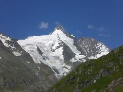 snowy Alpine mountains, austria
