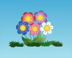 digital artwork of the colorful flowers