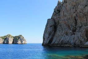 rocky coast on capri