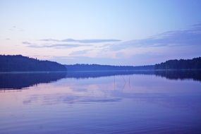 blue twilight over the lake