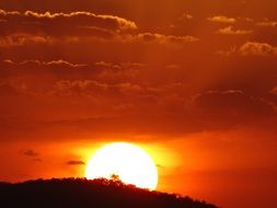 Landscape of mountain top against the sunset