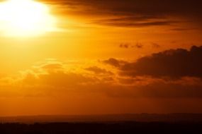 dramatic beautiful sunset