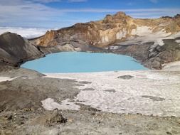 Crater of the Ruapehu Volcano