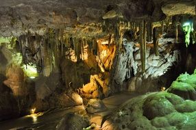 cave cavern stalactites stalagmites