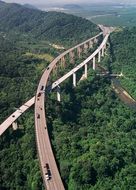 scenic aerial view of rodovia anchieta highway, connection between São Paulo and the Atlantic coast, brazil