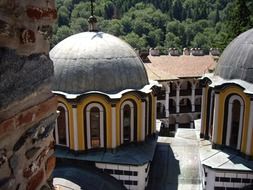 The building of the monastery near the mountain