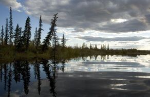 Landscape of lake reflection