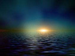 surreal sunset on the lake