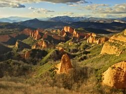 Landscape of rocks Las Medulas in Spain