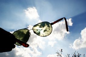 clouds through sunglasses