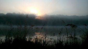 sunrise over the lake