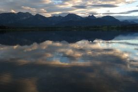 panorama of Allgau apls at dusk