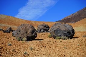 Big balls stones lava desert