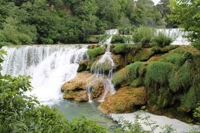 waterfall in the national park in croatia