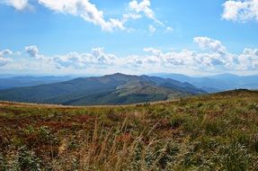 top view on mountains landscape